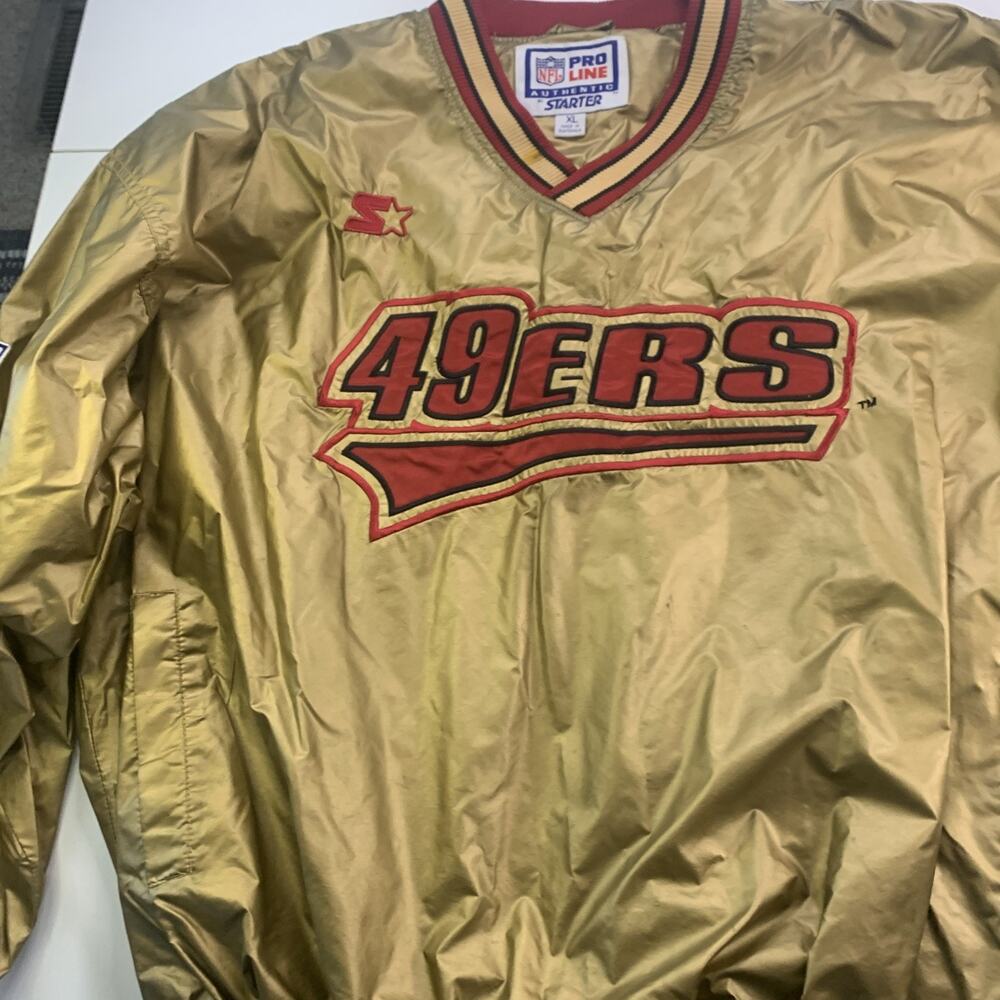 Vintage San Francisco 49ers NFL Pro Line Pullover Jacket Vintage Gold Size XL